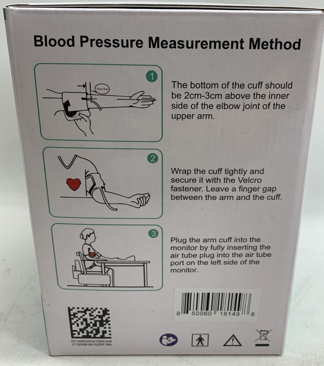 RunStar BP-205 Electronic Blood Pressure Monitor LCD Display White for Home Use