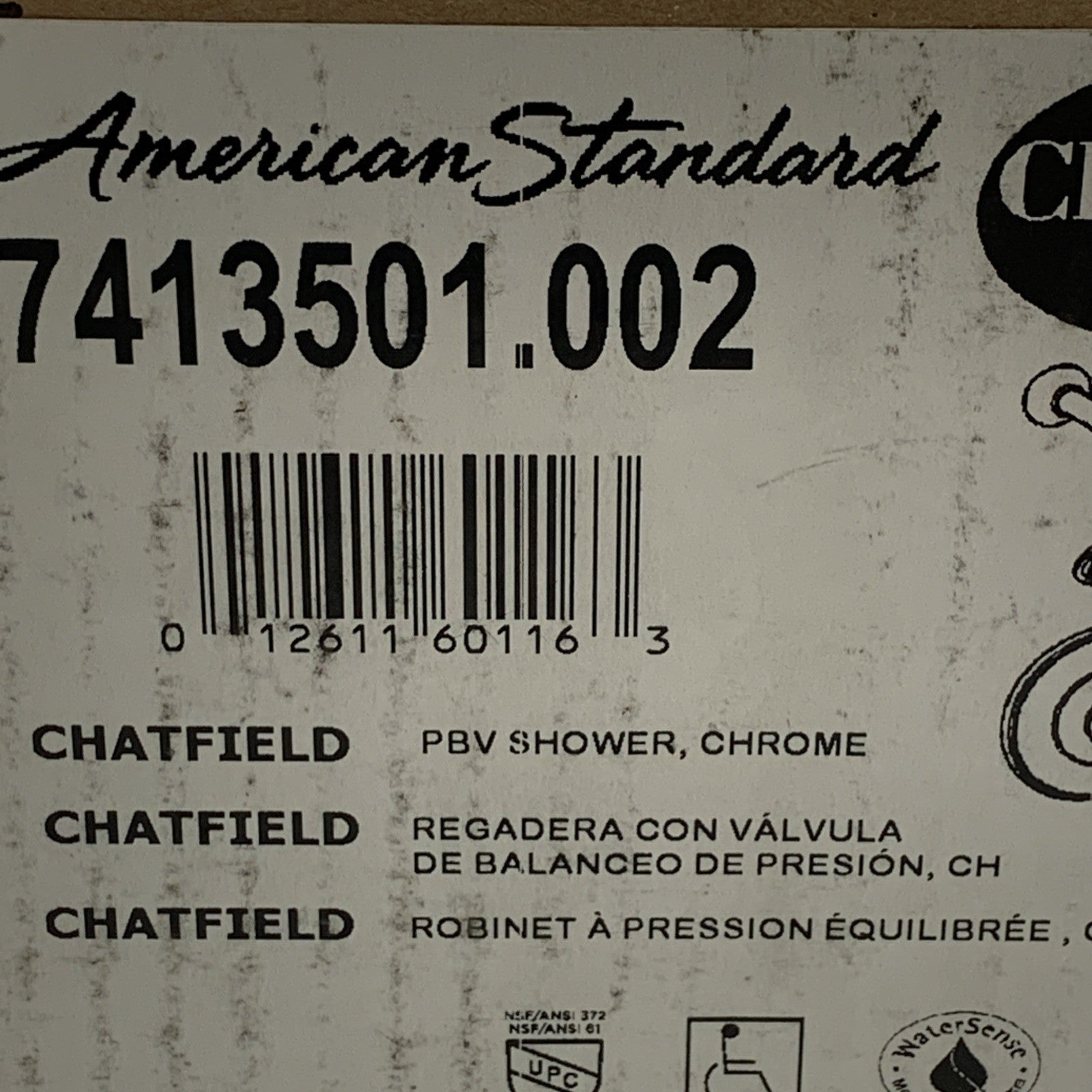 American Standard 7413501.002 Chatfield Chrome 1-Handle Shower Trim Kit & Valve