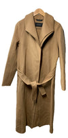 Tahari Women's Marla Wool-Blend Wrap Coat Long Sleeve Elegant Size XS Caramel