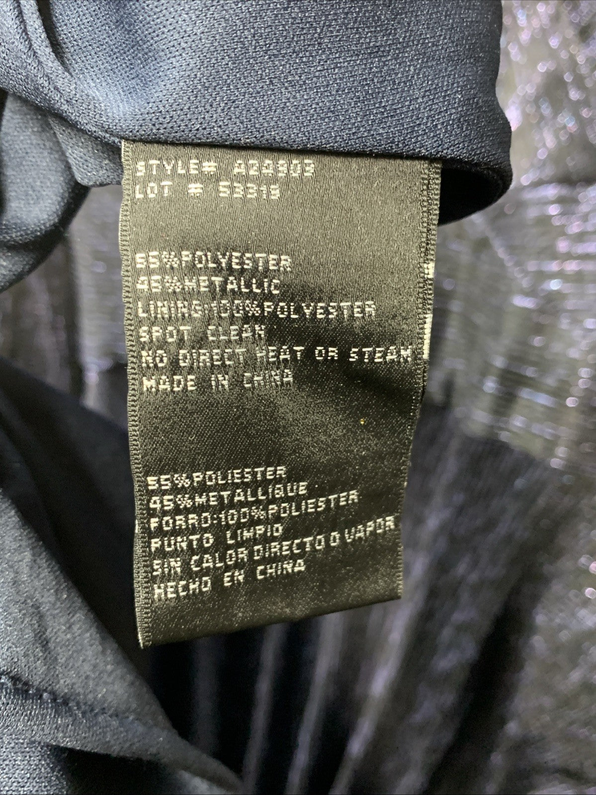 Betsy & Adam Women's A24903 Long Sleeve V-Neck Dress Floor-Length Navy Size 10