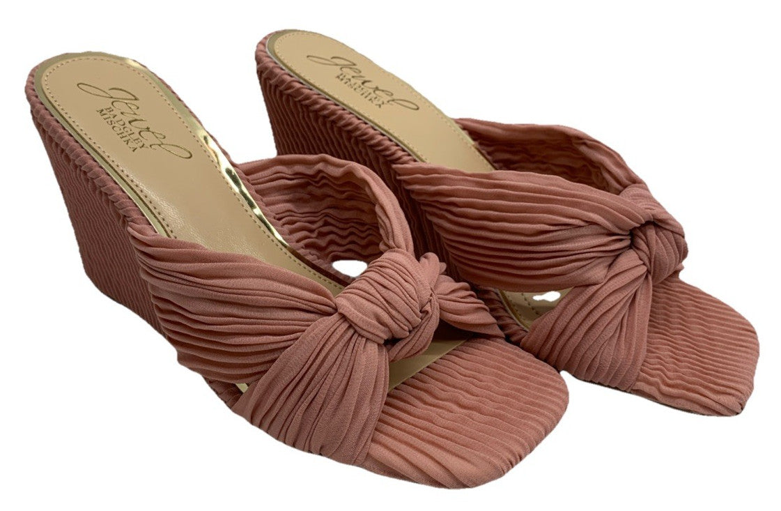 Jewel Badgley Mischka Women HYPE Rose Wedge Heels Sandal Slip-on Size 5 M JW5032