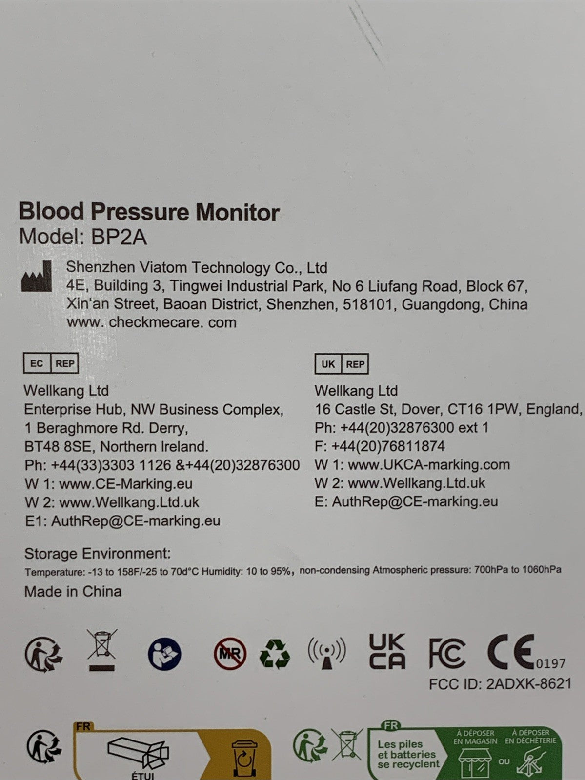 Checkme BP2A Bluetooth Blood Pressure Monitor Home Portable Digital BP Monitor