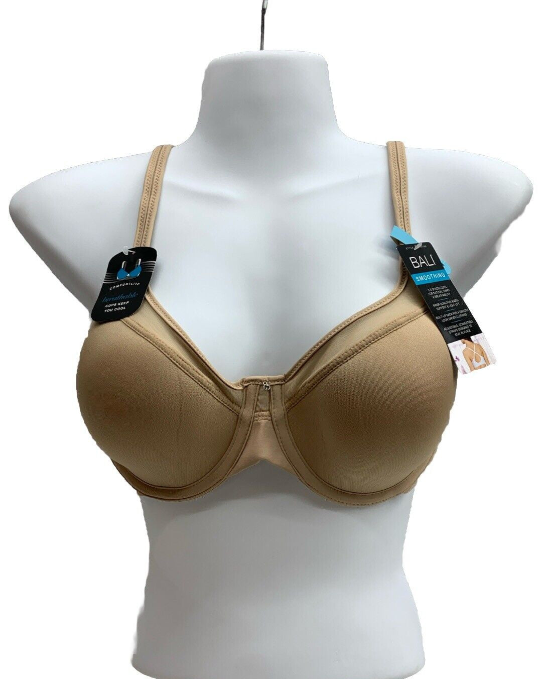 Bali DF3439 Women's One Smooth U Ultra Neckline Underwire Bra Nude Size 34C