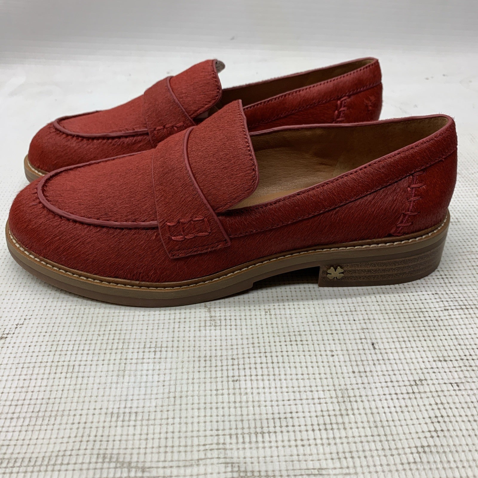Lucky Brand Bossa Nova Red Calf Hair Size 7.5M Slip-on Loafer Shoes LK-SALIMA2