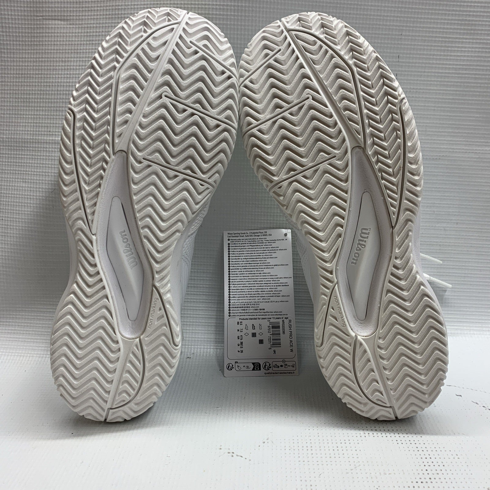 Wilson Rush Pro Ace W Tennis Shoes All White Women's Size 9.5 Lace-up Sneaker