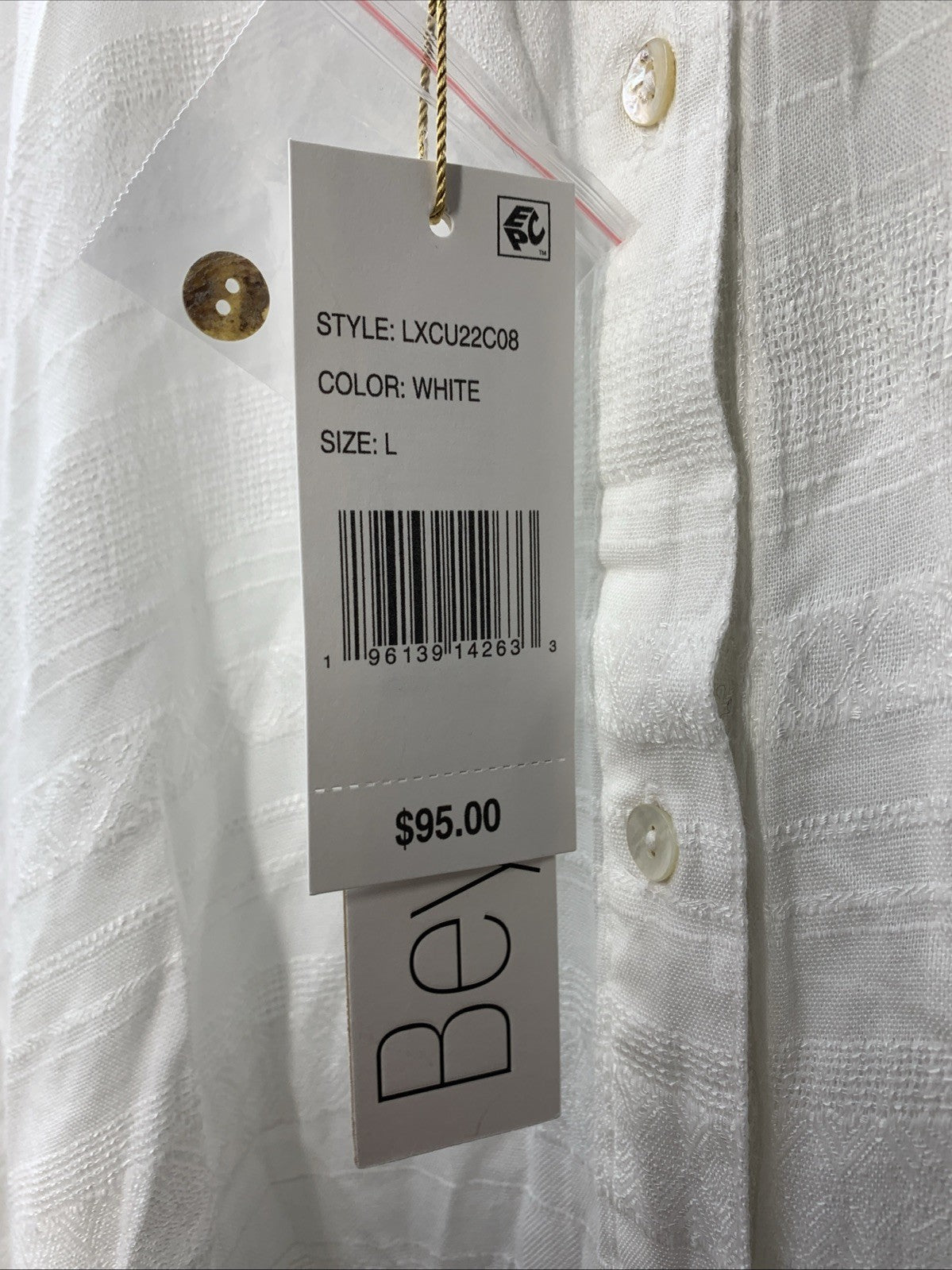 Beyond Control women's sheer swimsuit coverup shirt with butterfly sleeves, size L, lightweight and stylish for beachwear.