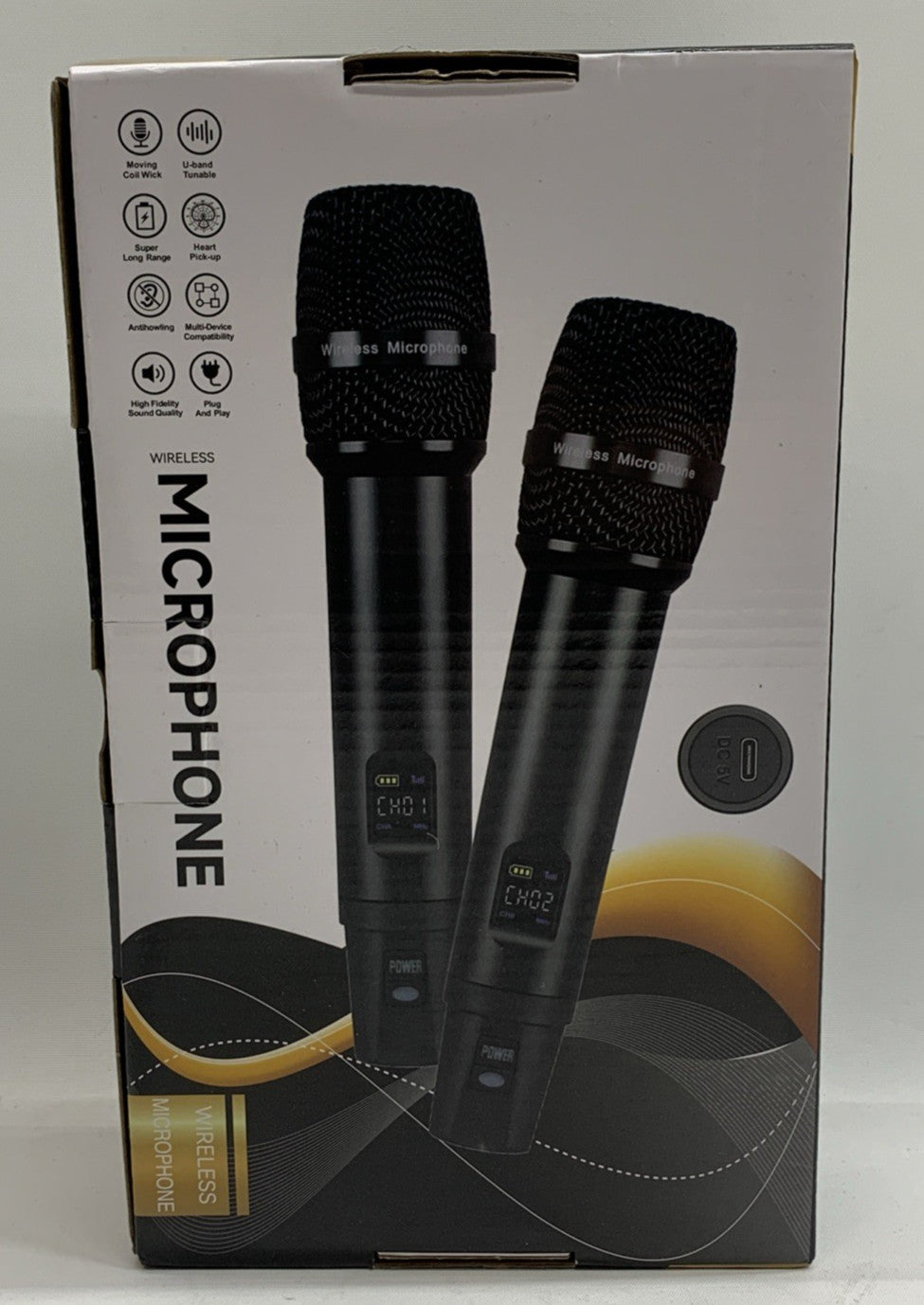 MOYLEAF Wireless Microphones UHF Metal Dual Handheld Cordless Dynamic Mic System