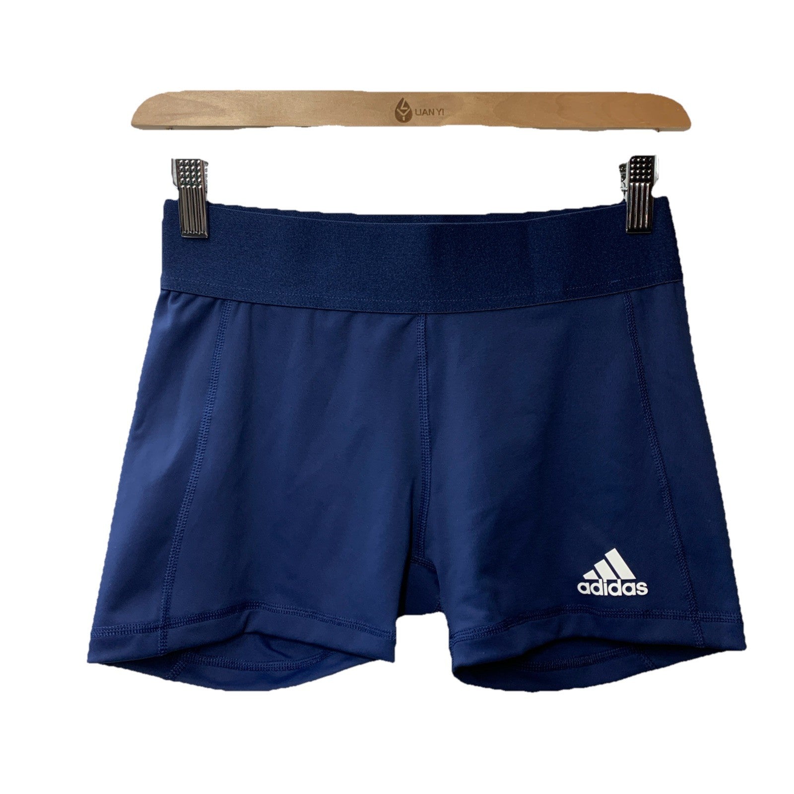 Adidas Women’s Techfit 3” Volleyball Shorts Spandex Tights Size Small Navy Blue