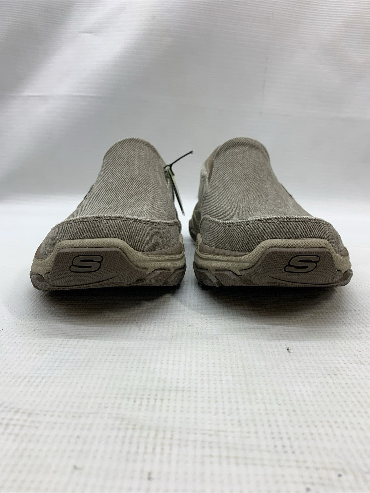 Skechers Respected-Fallston Slip-Ons Men's Size 8.5 Canvas Goodyear Grip Taupe