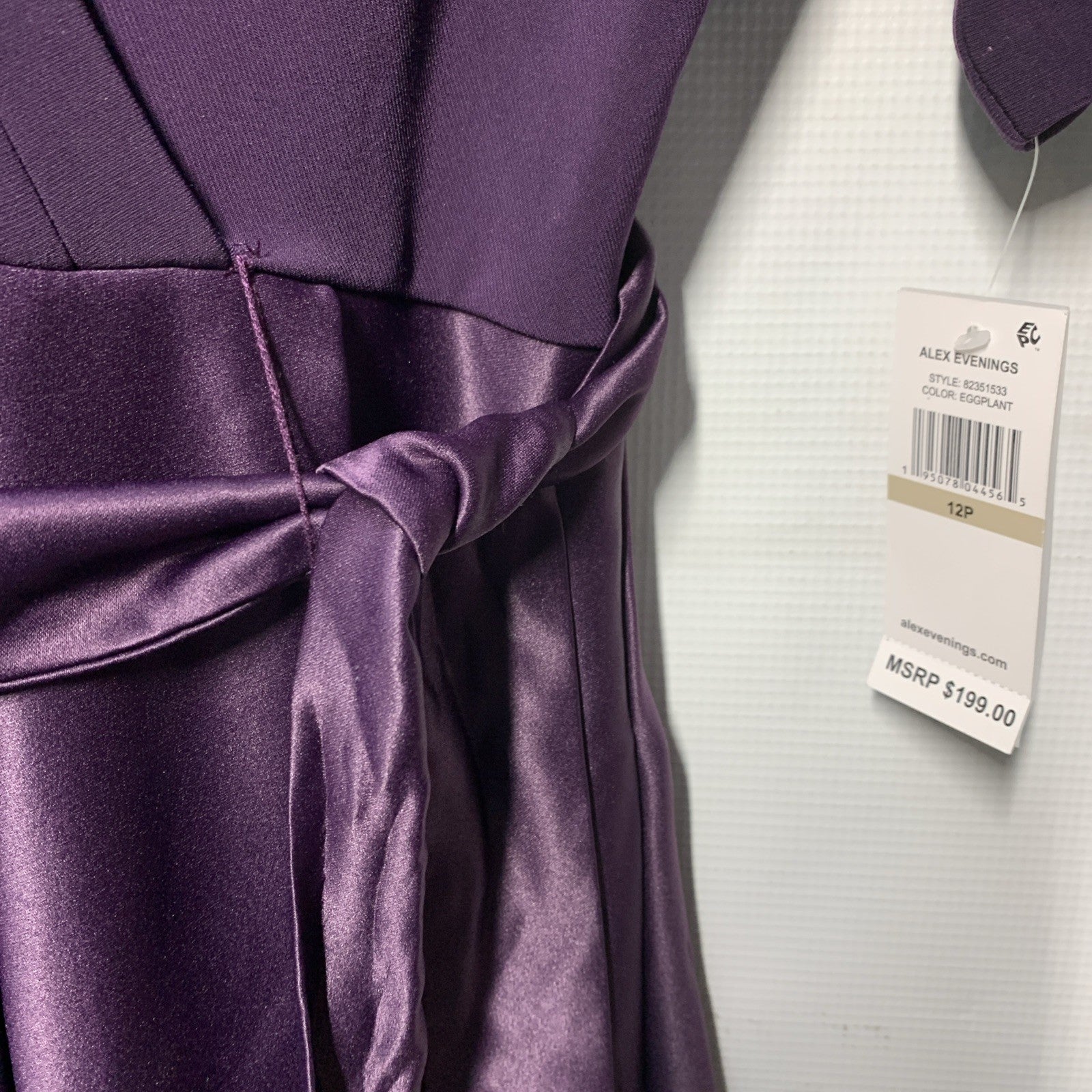 Alex Evenings Women's Short Sleeve Ballgown Evening Formal Dress V-neck Size 12P