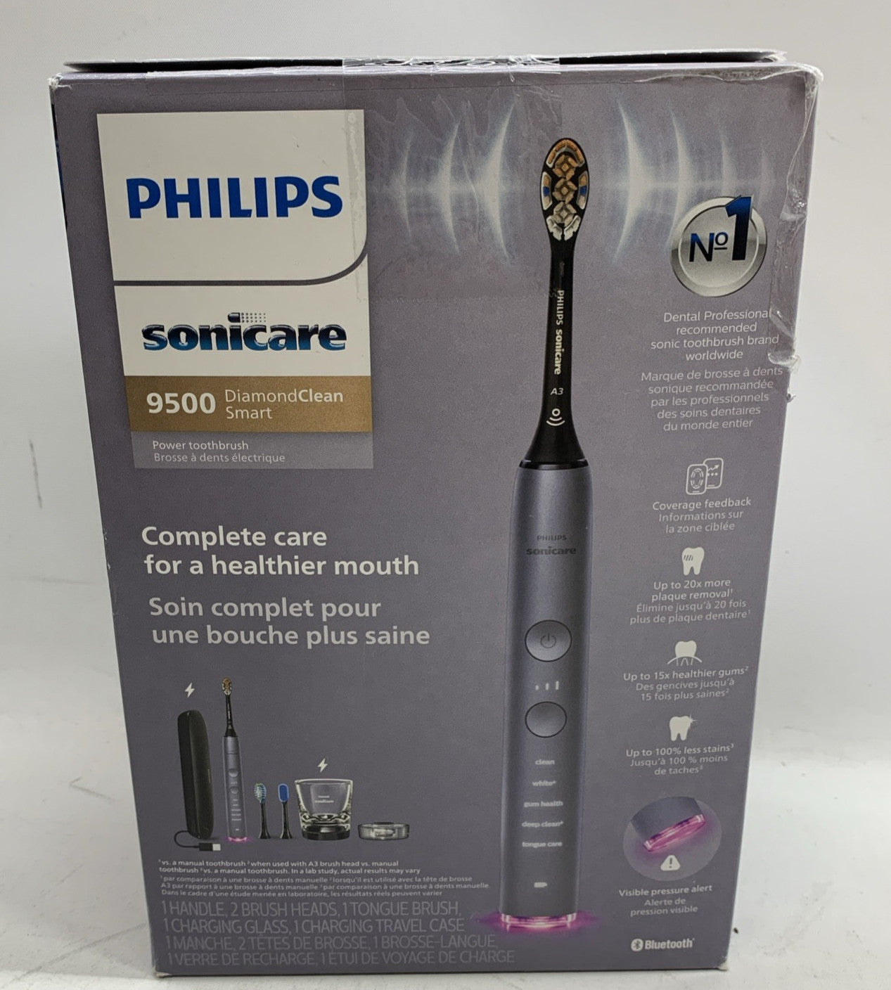 Philips Sonicare DiamondClean Smart 9500 Electric Toothbrush, Gray - FOR PARTS