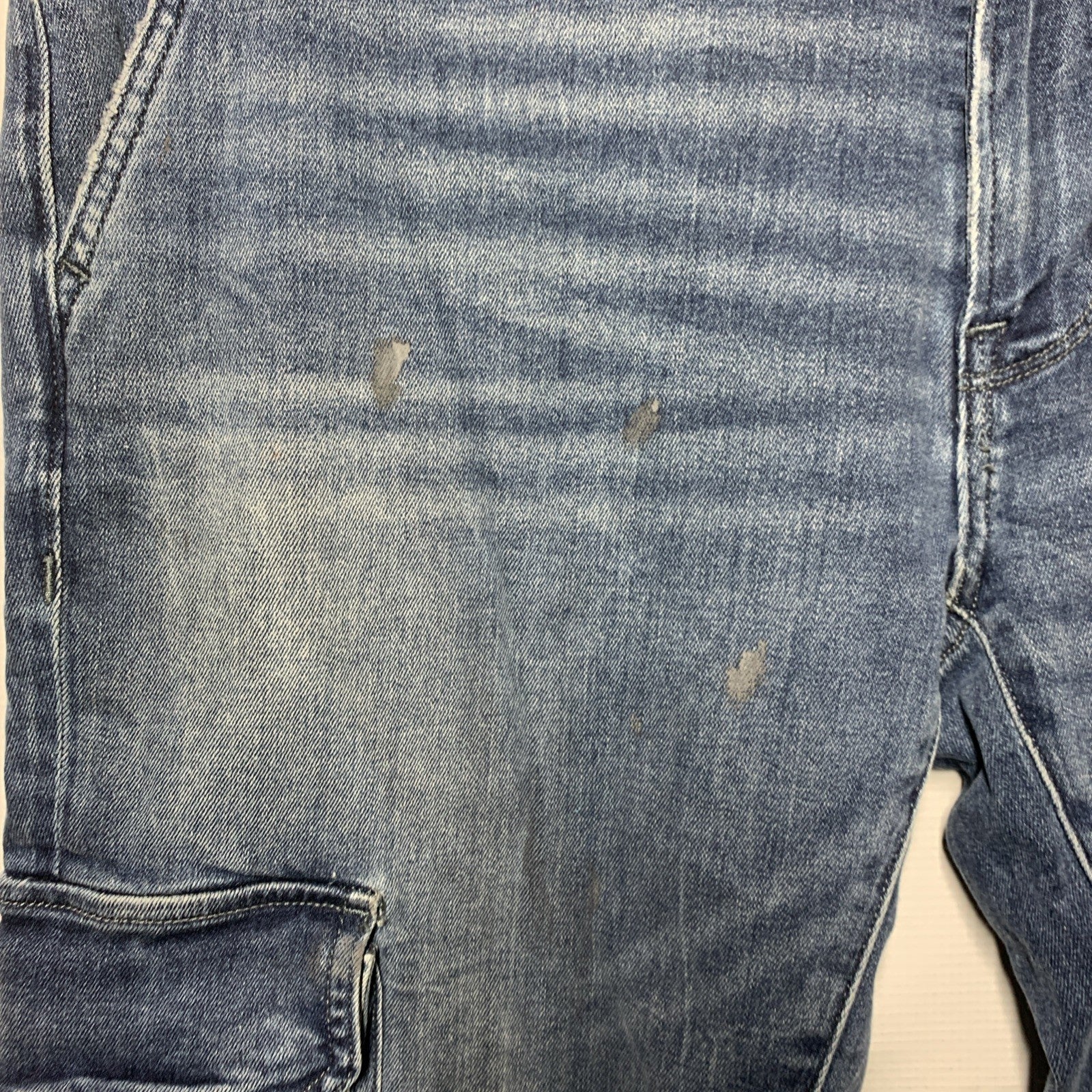Hudson Men’s Skinny Summer Night Cargo Paint Splat Jeans 36 Long Pants w/Pockets