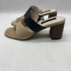 Sanctuary Women's Leather Cafe and Black Brisk Heeled Sandals Size 5.5 Slip-on