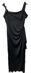 Alex Evenings Women's Draped Cold-Shoulder Evening Dress Formal Wedding Black 12