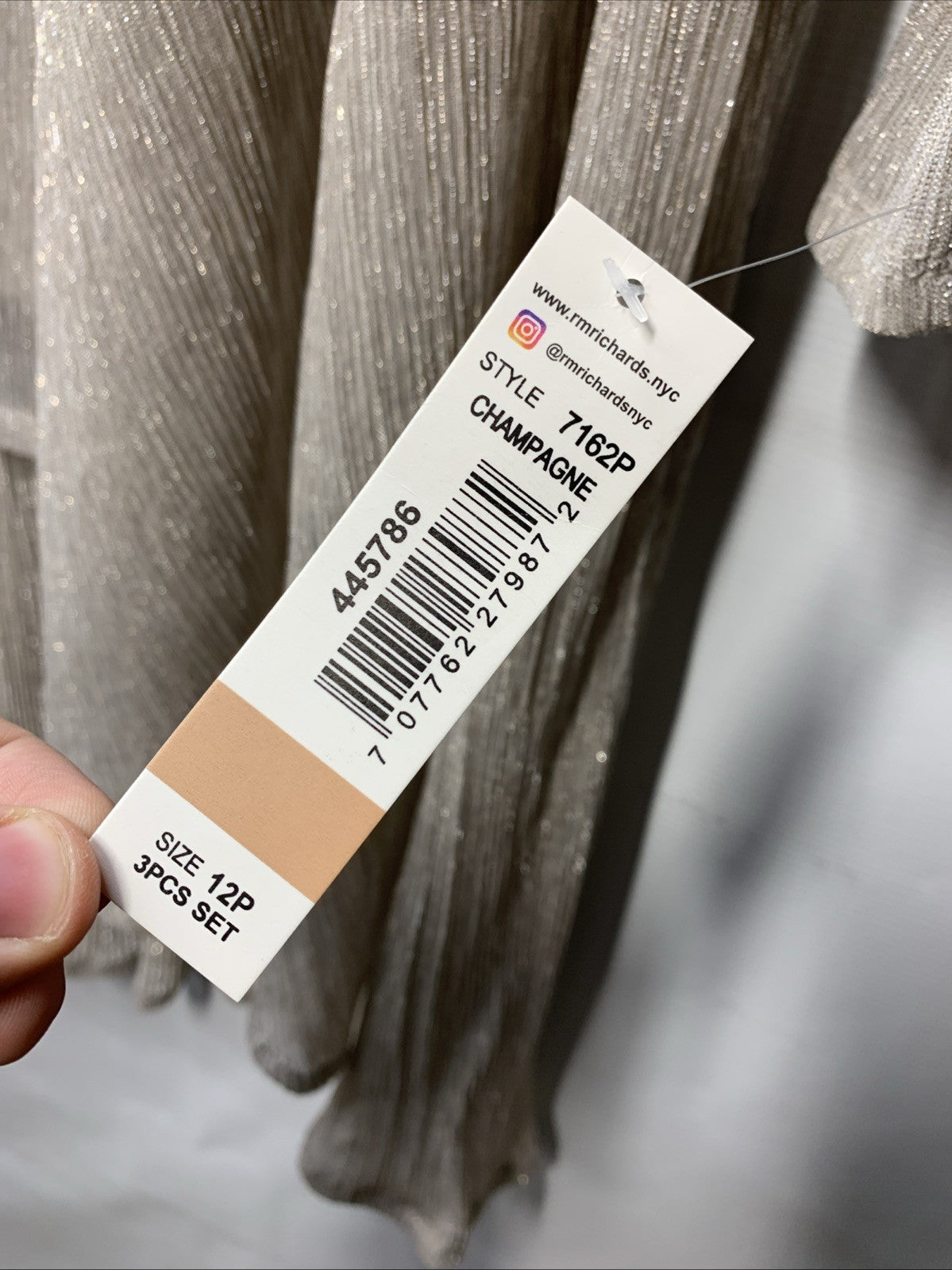 R&M Richards Womens 3 Piece Set Pants Open-Front Blazer Size 12 Champagne 445786