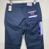 IZOD Mens Flat Front Non Iron Max Straight Fit Chino Jeans Blue 30x32 Long Pants