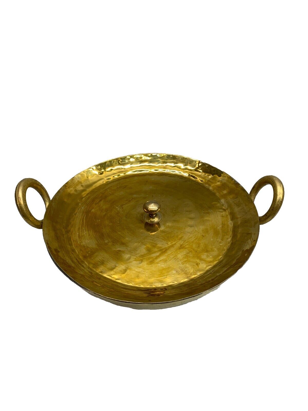 Brass Wok With a Lid, 12-in Kadhai, Nonstick Wok Pan with a Tin Coating 3.2qt