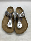 Birkenstock Women's Flip Flop Flo Metallic Sliver Size 10 Slip-on Thong Sandals