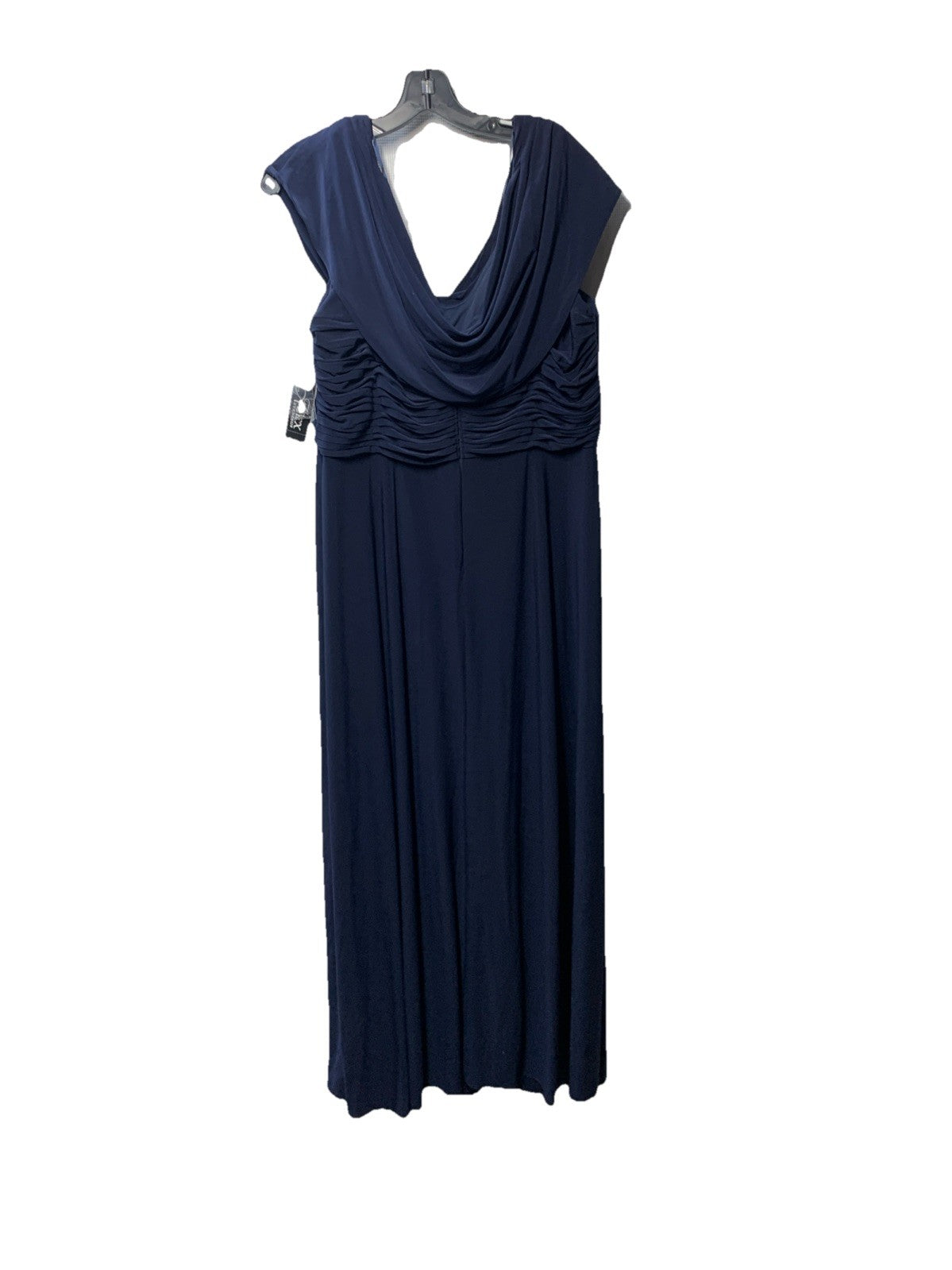 Alex Evenings Womens Long Cowl Neckline Mother of The Bride Dress Navy Size 16p