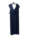 Alex Evenings Womens Long Cowl Neckline Mother of The Bride Dress Navy Size 16p