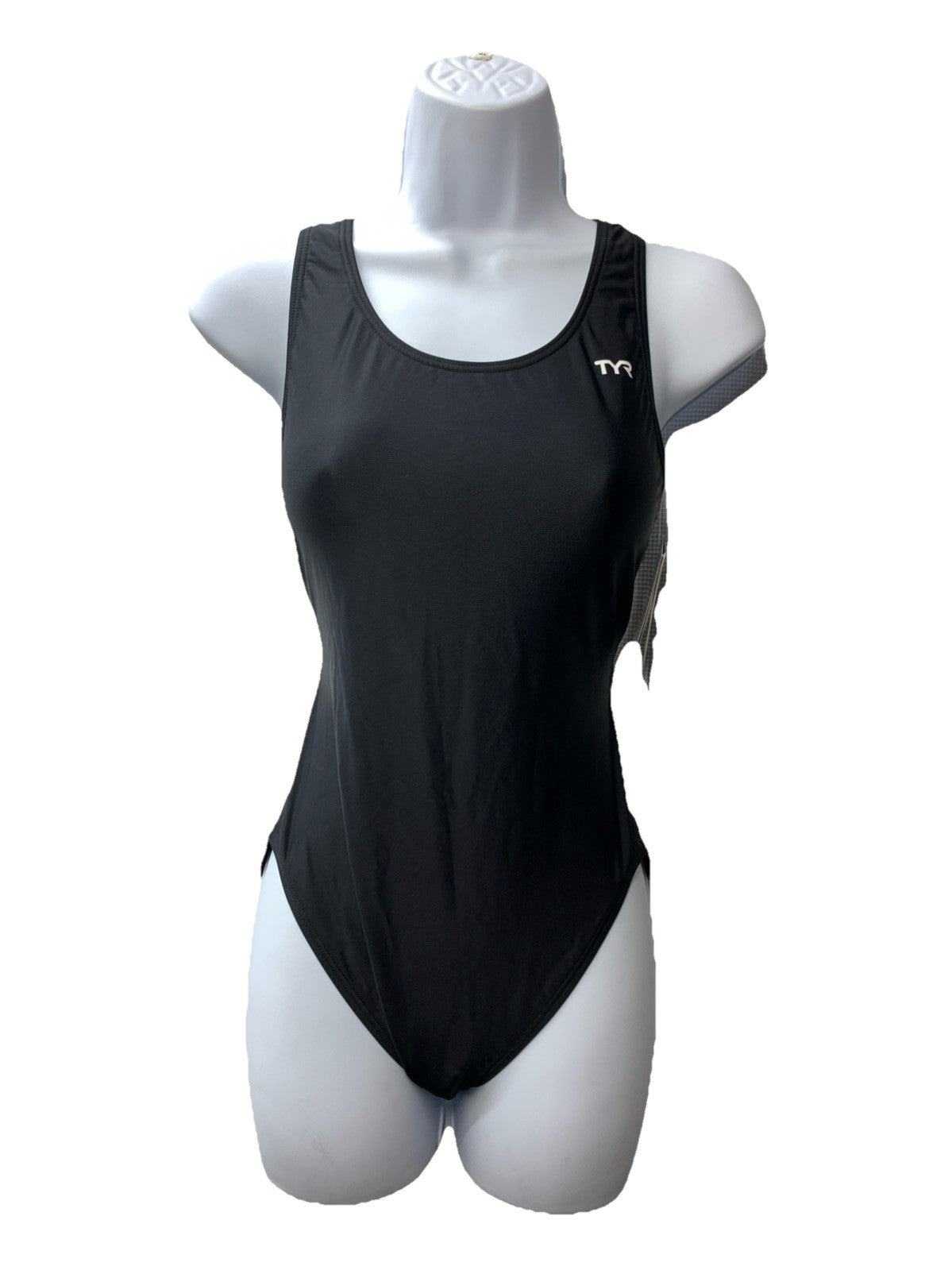TYR MSO1A Women Sport Wide Straps Solid X-back One Piece Swimsuit Black Size 36