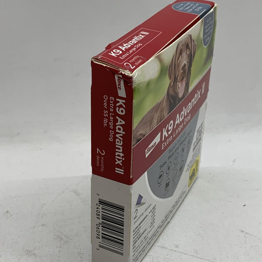 Elanco Dog Flea Treatment K9 Advantix II for XL Dogs Over 55 lbs 2 Monthly Doses