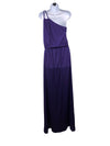 Long sleeveless one-shoulder maxi dress for women in indigo purple from The Family Flips, size XL, flowing and elegant.