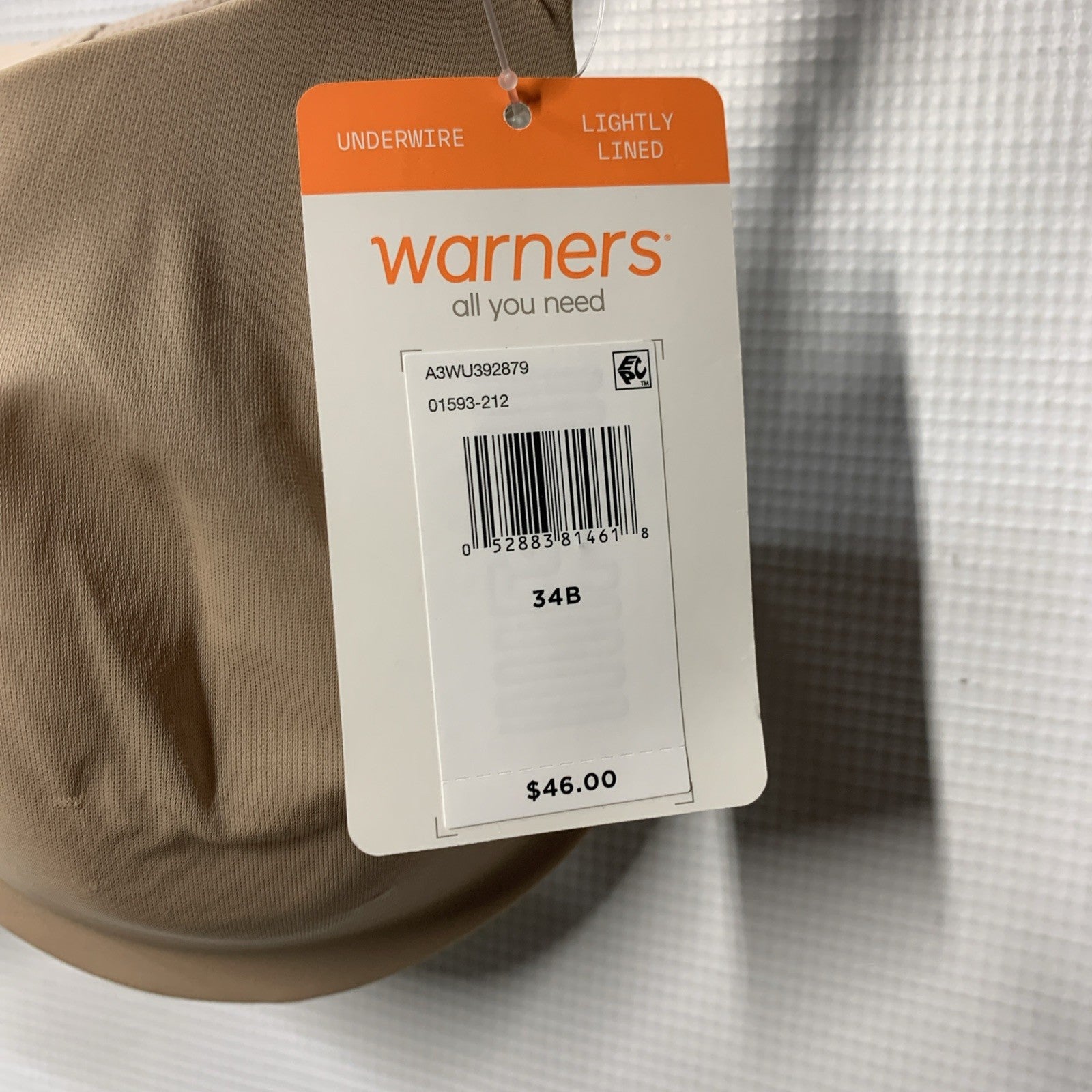 Warners Women’s Bra Underwired Lightly Lined 01593-212 Hook & Eye Size 34B