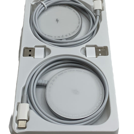 2 Pack Magnetic Fast Wireless Charger CW120 Intelligent Magnetic Alignment White