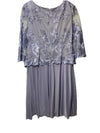 Alex Evenings Womens Wedding Formal Guest Dress 3/4 Sleeve Elegant Floral Size 8