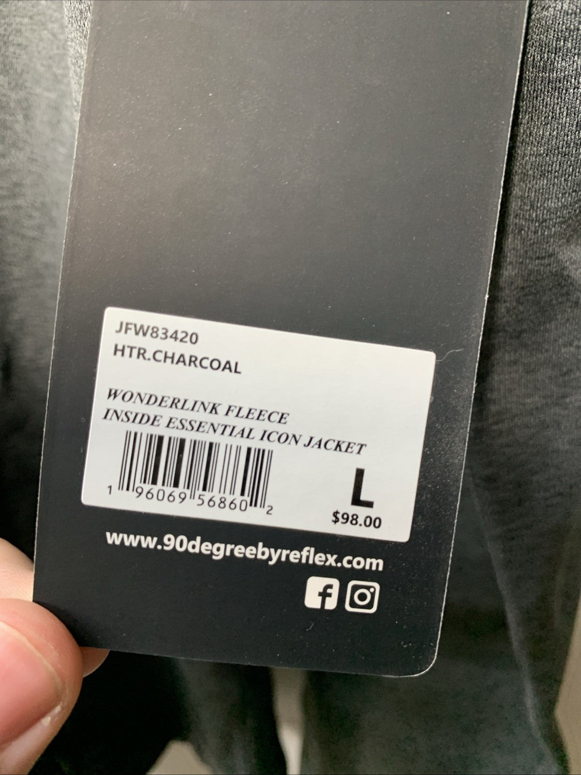 90 Degree By Reflex Women’s Lightweight, Full Zip Running Track Jacket Size L