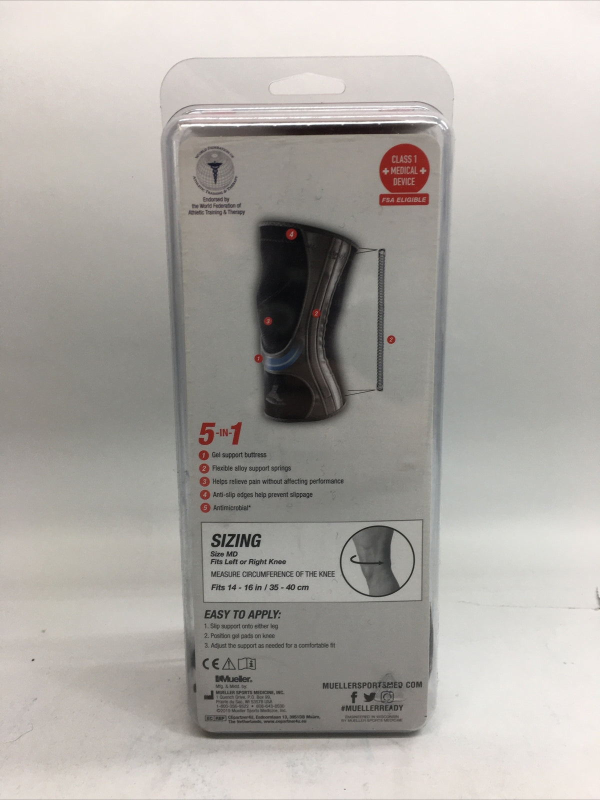 Mueller Hg80 Knee Support for Weak Injured Arthritic Knee Joints Medium Black