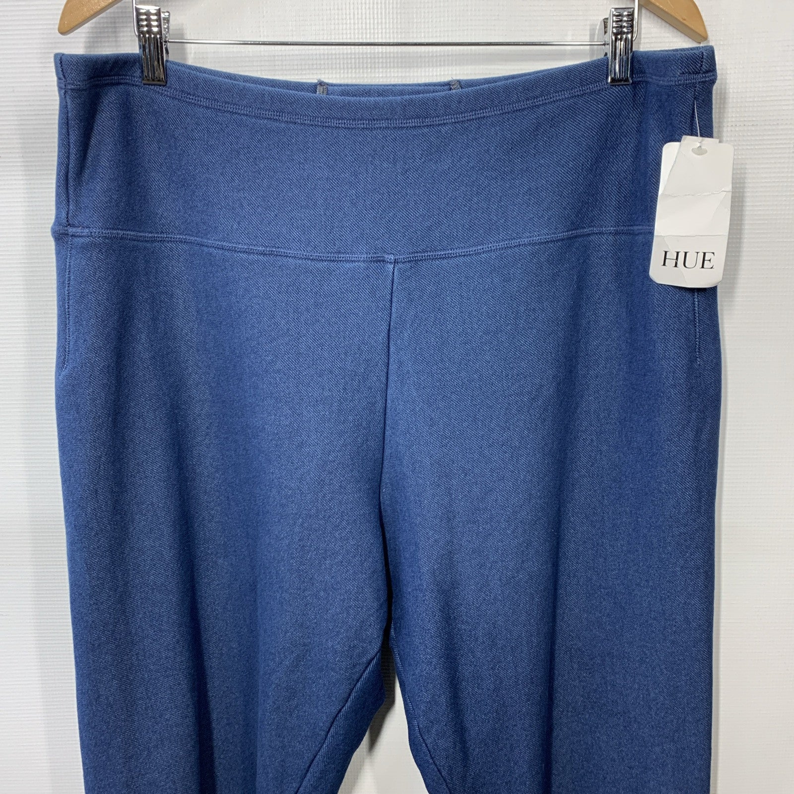 Hue Womens Legging Size XXL Furry Lined Stretch Denim Blue Pull On Plush Lined