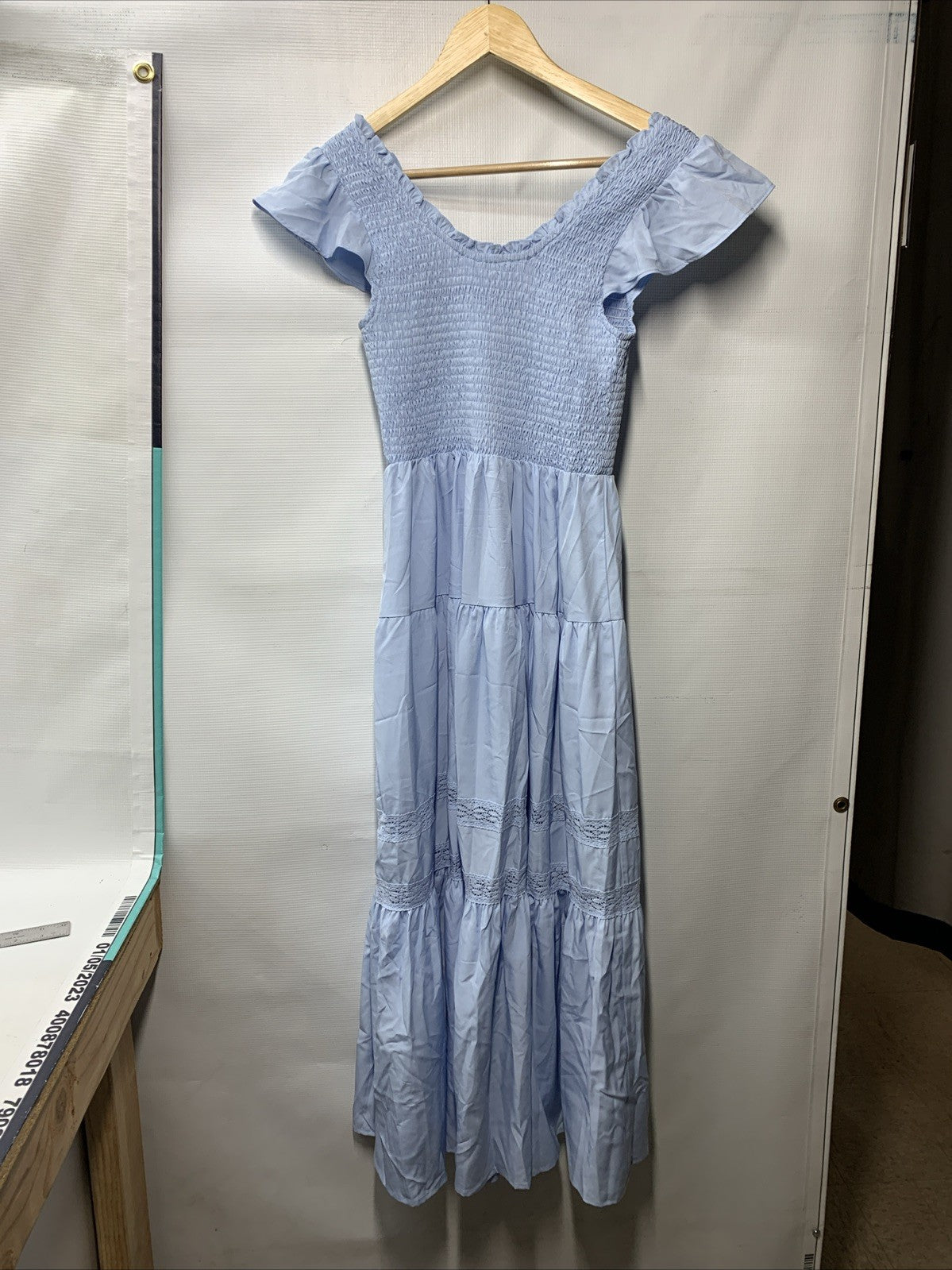 GRACE KARIN Womens Summer Dress Casual 2025 Flutter Sleeve Square Size S Blue