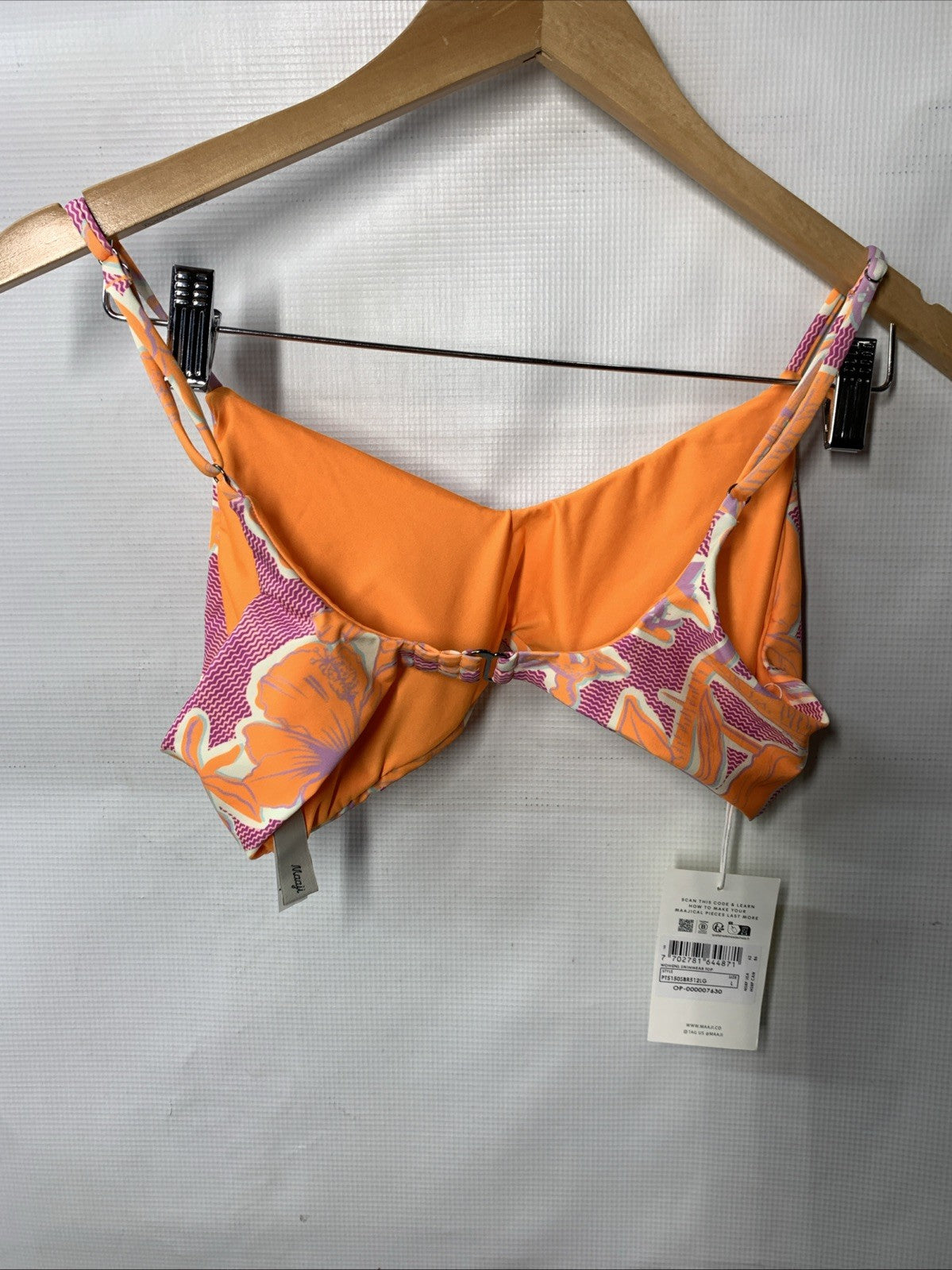 Maaji Women's Flamingo Glow Liberties Top Bralette Swimwear Beach Size Large