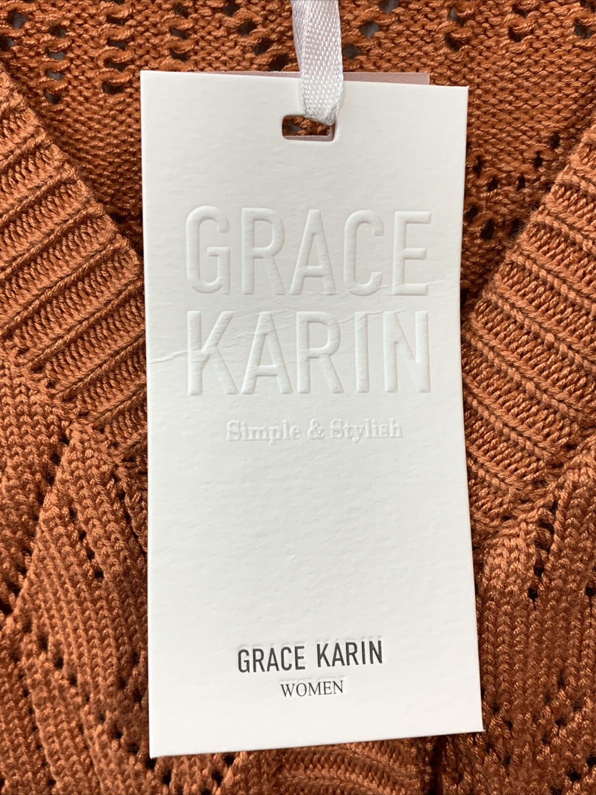 GRACE KARIN Cardigan Sweaters Women Lightweight Size Large Long Sleeve Orange