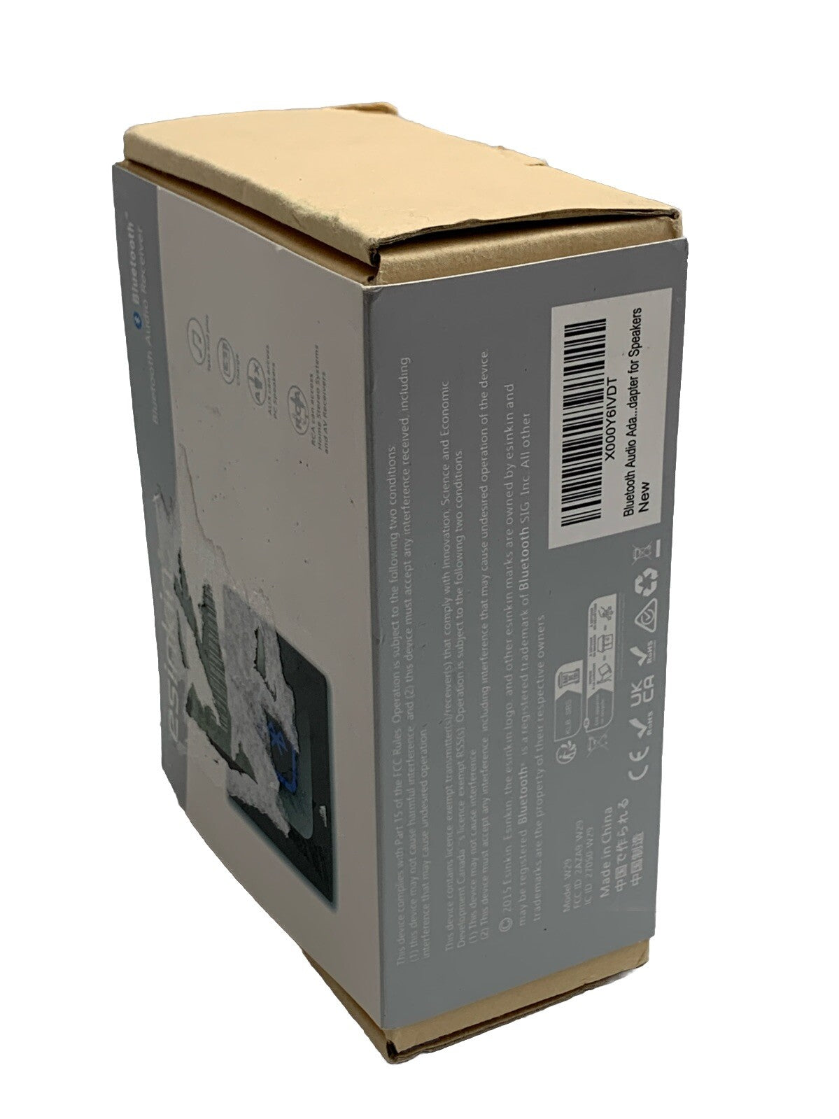 esinkin Bluetooth Audio Adapter Wireless for Music Streaming Sound System, Black