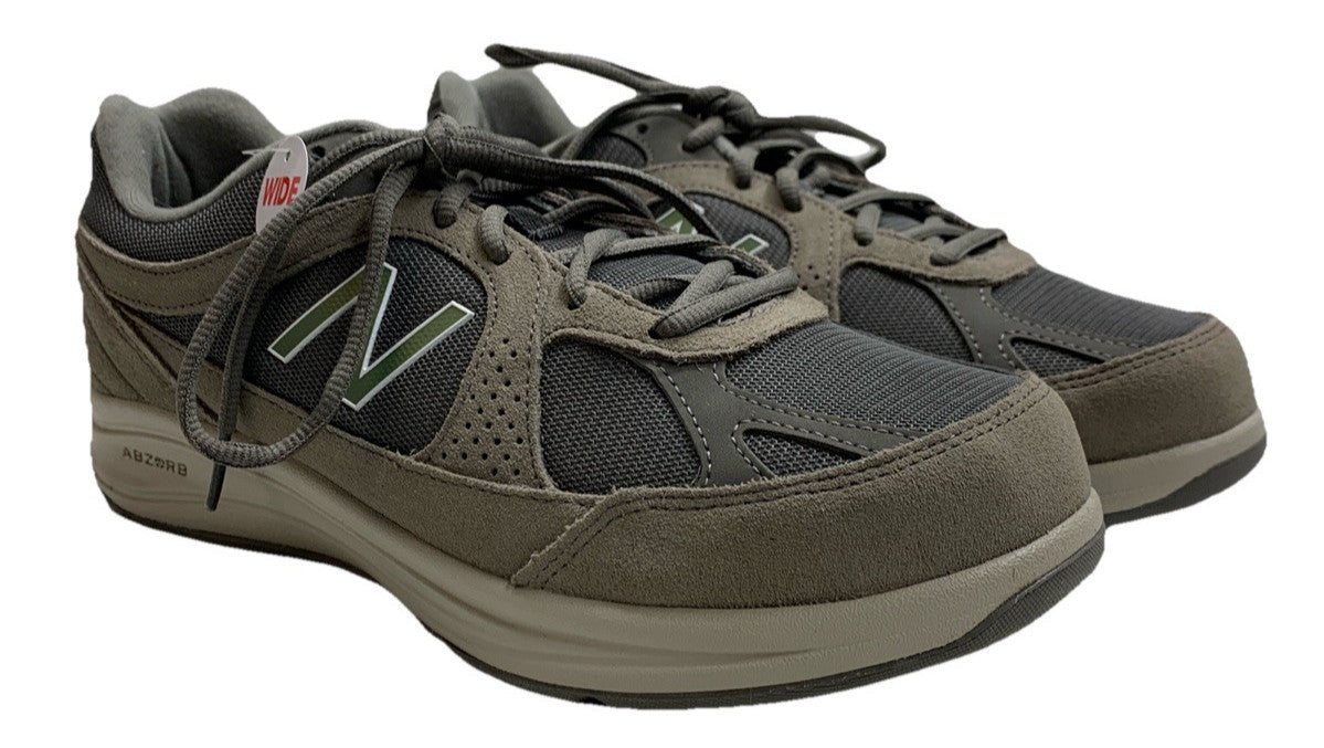 New Balance 877 XMW877GT Mens Gray Suede Lifestyle Sneakers 8 Wide Lace-up Shoes