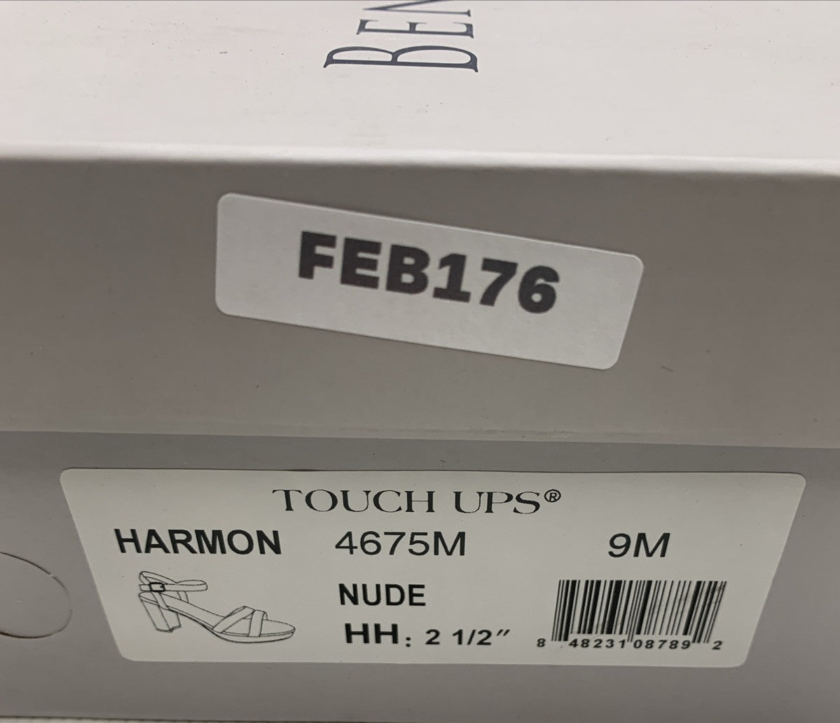 Touch Ups Women's Harmon Block Heeled Sandal Nude Size 9M Buckle Open Toe 4675M