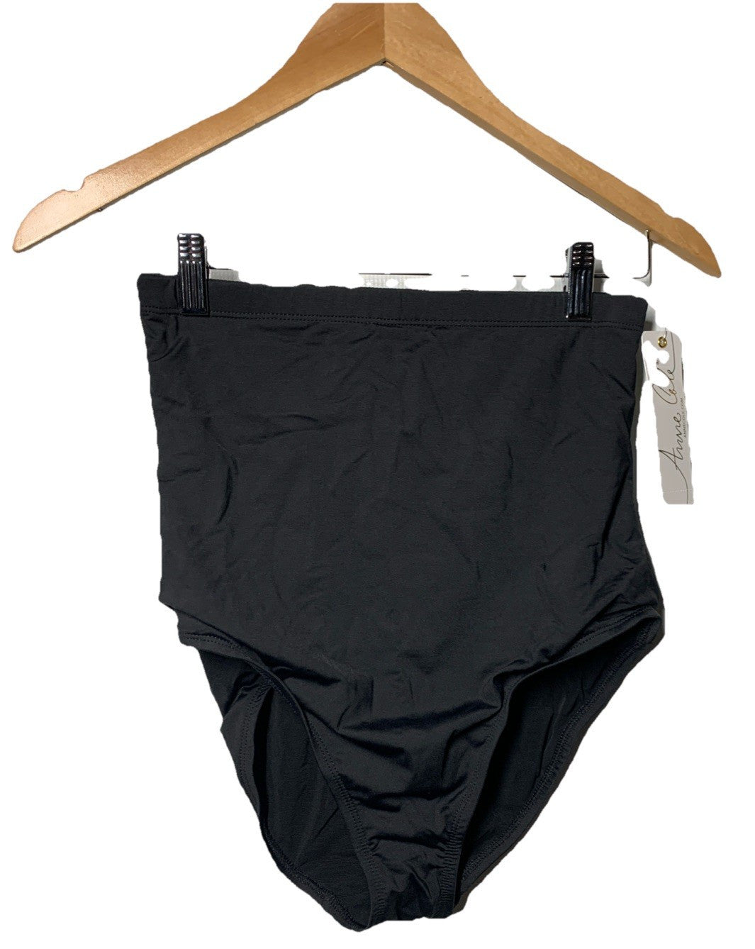 Anne Cole Women's Tummy Control Swim Bottom Black Pull-on Seamless Size Medium