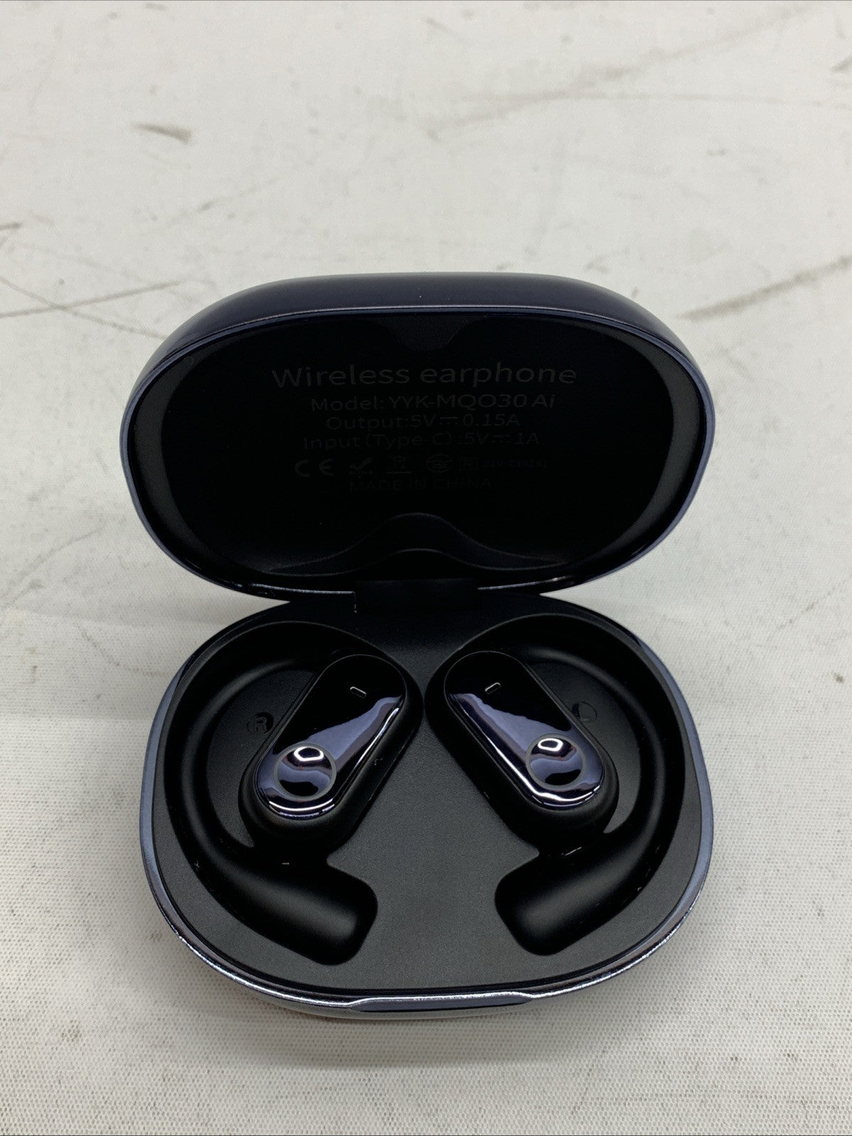 YYK-MQO30 AI LCD Open-Ear Earbuds Blue/Black Ultra-lightweight Wireless Earbuds