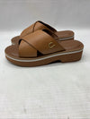 Aerosols Leather Charlie Slide Sandal 8M Tan Leather Slip On Block Heel Brown