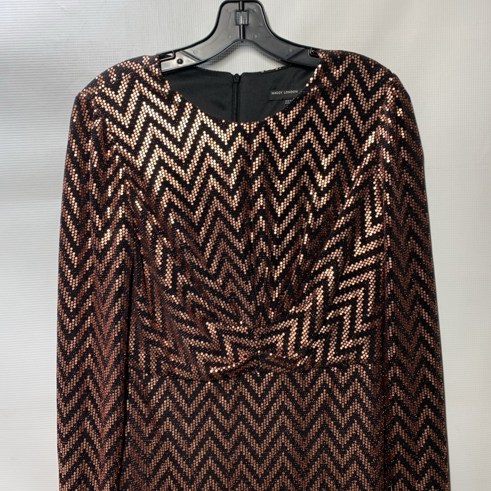 Maggy London Midi Dress Holiday Occasion Party Formal Night Long Sleeve Size 6