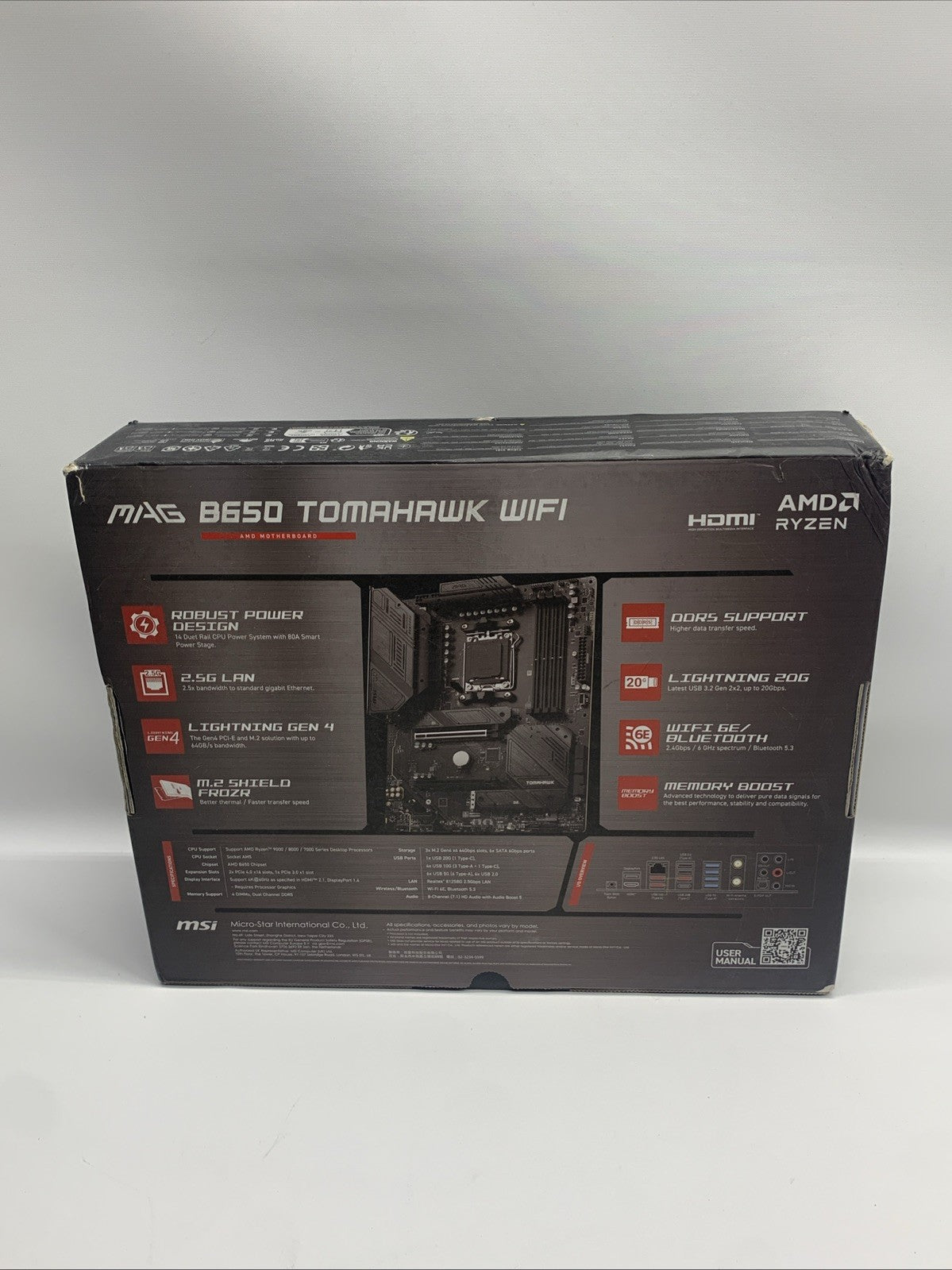 MSI MAG B650 Tomahawk WiFi Gaming Motherboard (AMD Ryzen 9000/8000/7000 Series
