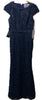 JS Collections Leigh 3D-Floral Keyhole-Cutout Long Gown Dress Formal Size 2
