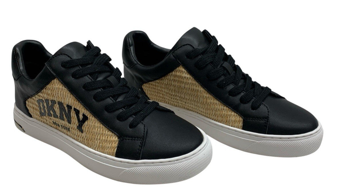 DKNY Abeni Arch Raffia Women's Low-Top Sneakers Black K2431626 Casual Size 6.5