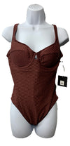 S3 Swim Women's Underwire One Piece Swimsuit Size Medium Swimwear Sangria 603