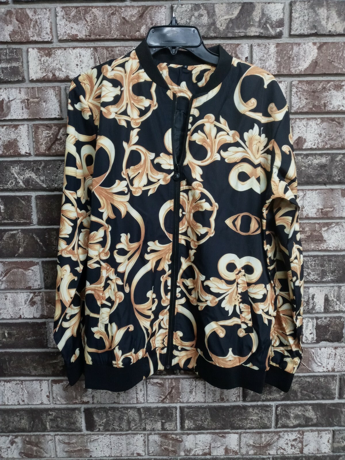 Daupanzees Mens All Over Fashion Luxury Design Print Open Front Long Sleeve Bomb