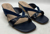 NYDJ Womens Contessa Suede Wedge Sandals Navy Size 10M Slip-on Open Toe Suede