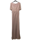 Adrianna Papell Women's Stardust Pleated Mermaid Blouson Beaded Gown 16 Blush